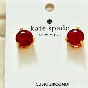 NWT Kate Spade New York, “Pink Rose & Shine” large, round solitaire earrings.